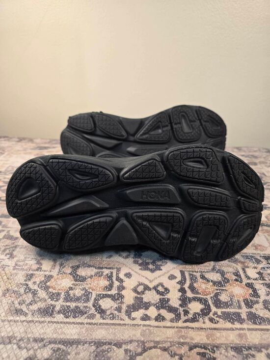 Size 9.5 4E - Hoka One One Bondi 8 Triple Black Men\'s Running Shoes X-Wide